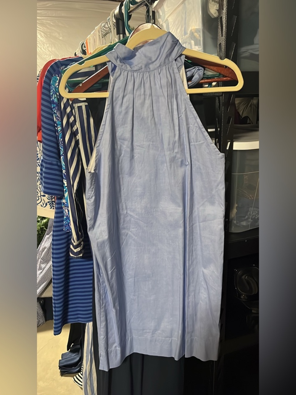 J. Crew Light Blue Halter Neck Shift Dress